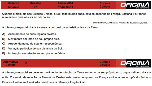 Enem 2014: correção da questão 7