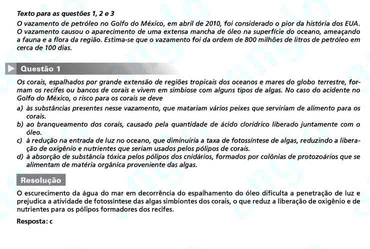 Unicamp 2011: Questão 1 – Primeira fase