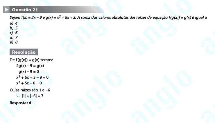 FUVEST 2011 – Primeira Fase – Questão 21