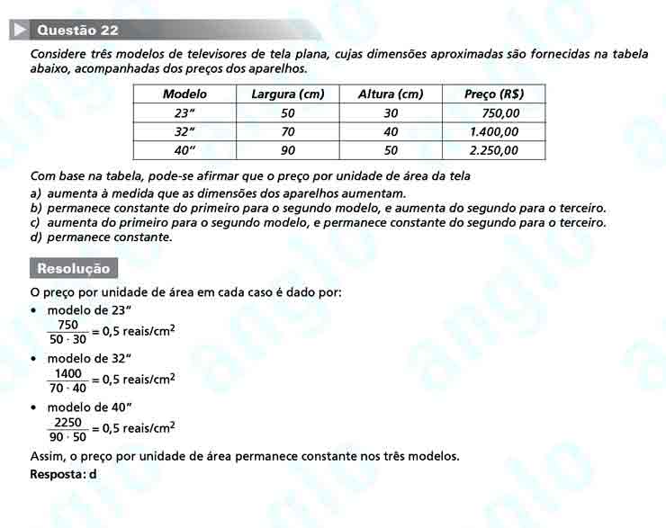 Unicamp 2011: Questão 22 – Primeira fase