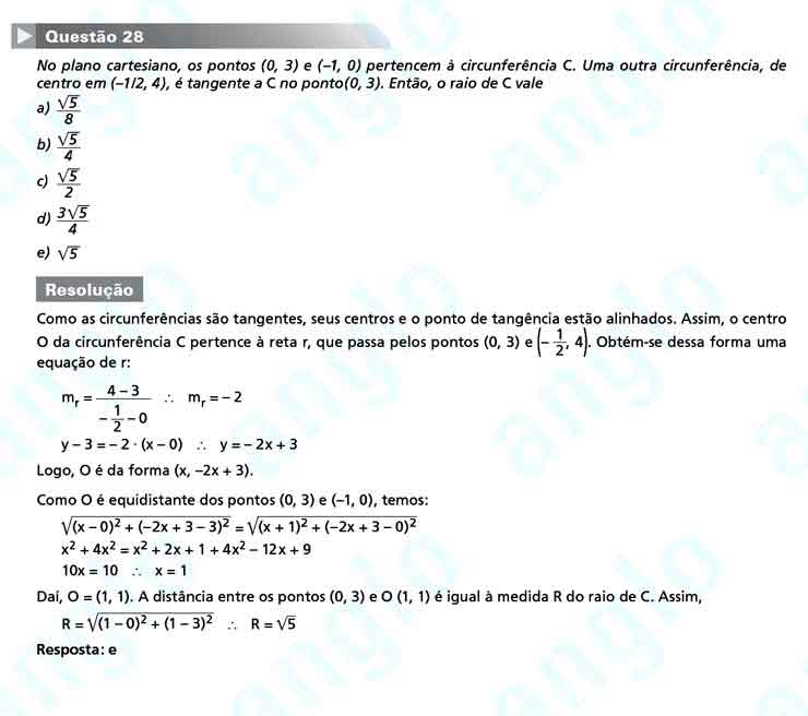 FUVEST 2011 – Primeira Fase – Questão 28