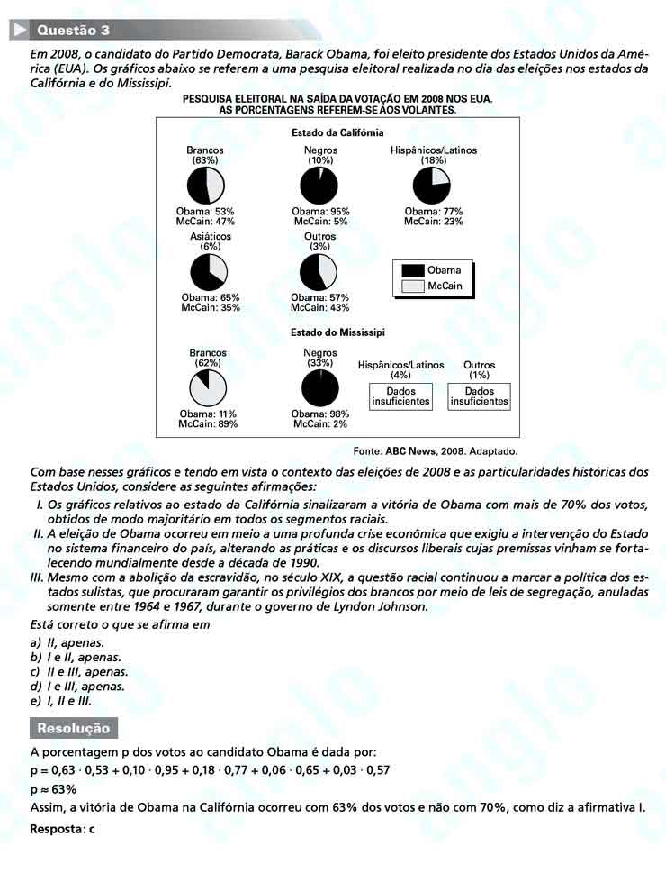 FUVEST 2011 – Primeira Fase – Questão 3