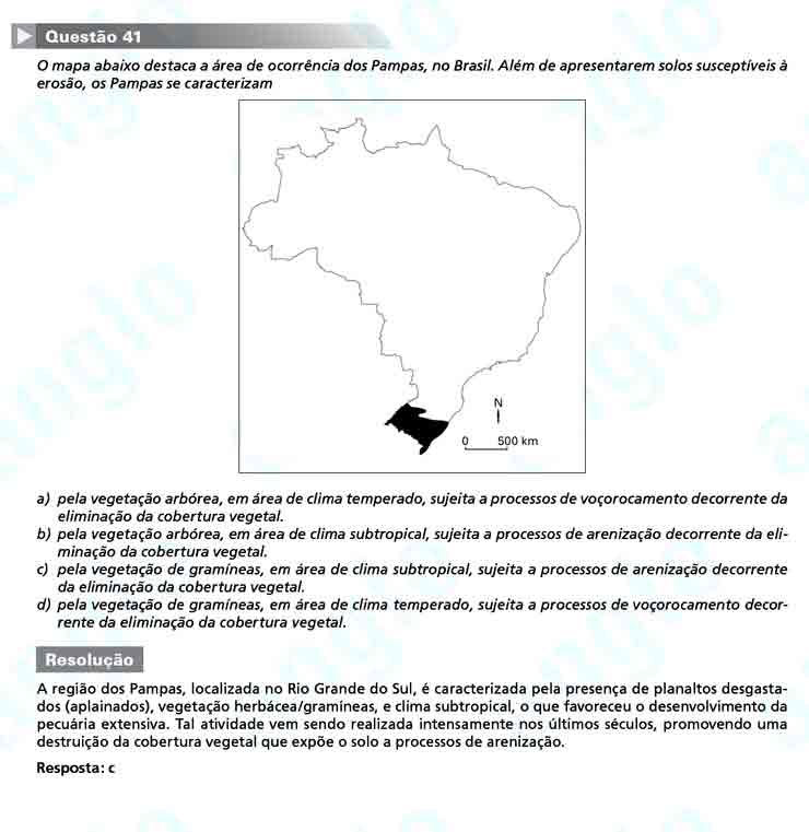 Unicamp 2011: Questão 41 – Primeira fase