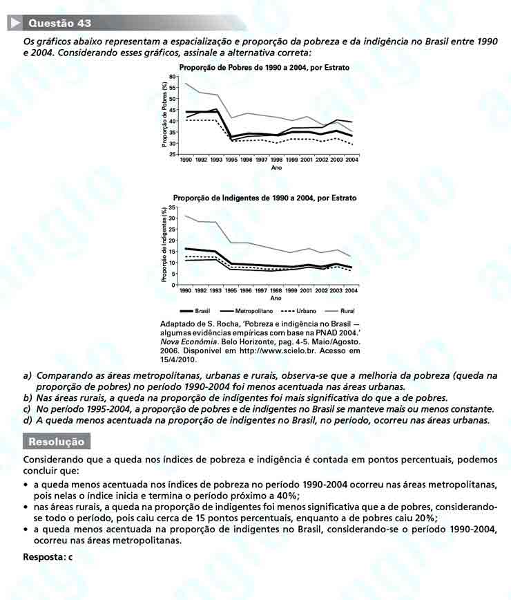 Unicamp 2011: Questão 43 – Primeira fase