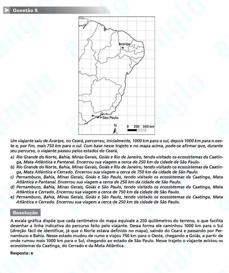 FUVEST 2011 – Primeira Fase – Questão 5