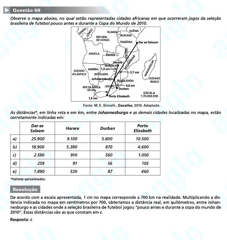 FUVEST 2011 – Primeira Fase – Questão 68