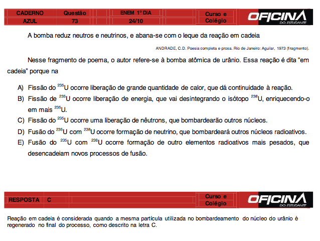 Enem 2015: correção da questão 73