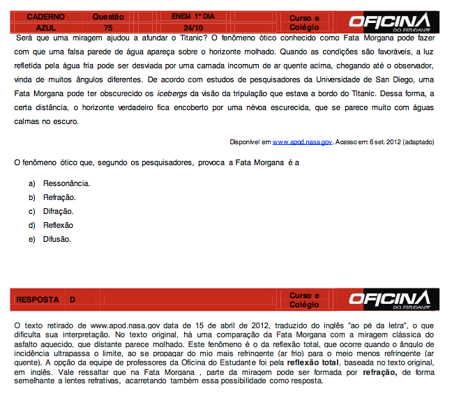 Enem 2015: correção da questão 75