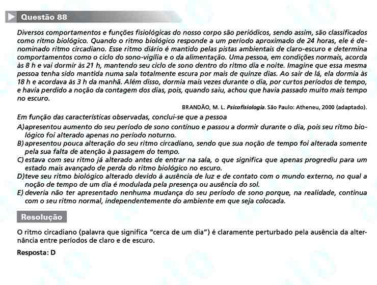 Enem 2010: Questão 88 -Ciências da Natureza (prova azul)