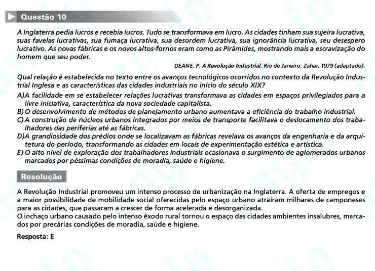 Enem 2010: Questão 10 – Ciências Humanas (prova azul)