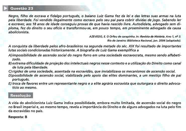 Enem 2010: Questão 23 – Ciências Humanas (prova azul)