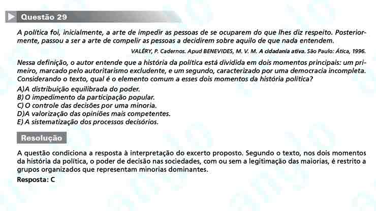 Enem 2010: Questão 29 – Ciências Humanas (prova azul)