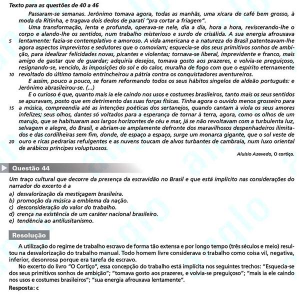 Primeira fase Fuvest 2012: questão 44 (prova V)