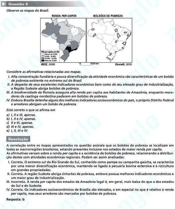 Primeira fase Fuvest 2012: questão 5 (prova V)