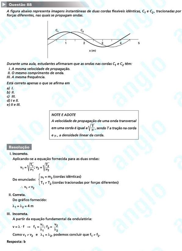 Primeira fase Fuvest 2012: questão 88 (prova V)