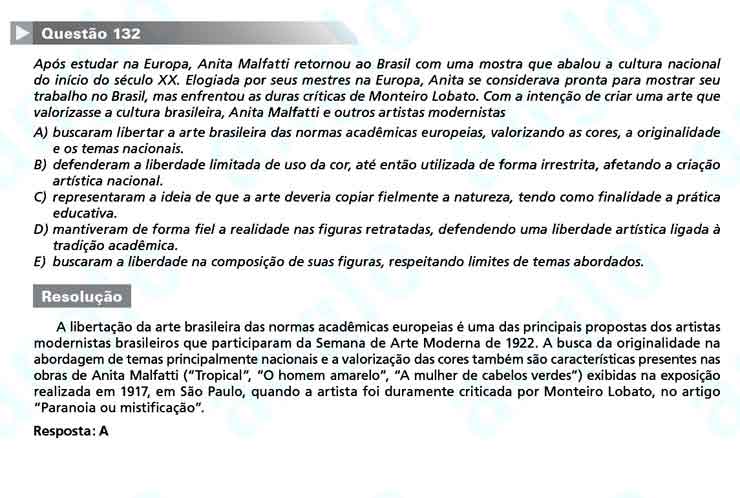 Enem 2010: Questão 132 – Linguagens e Códigos (prova amarela)