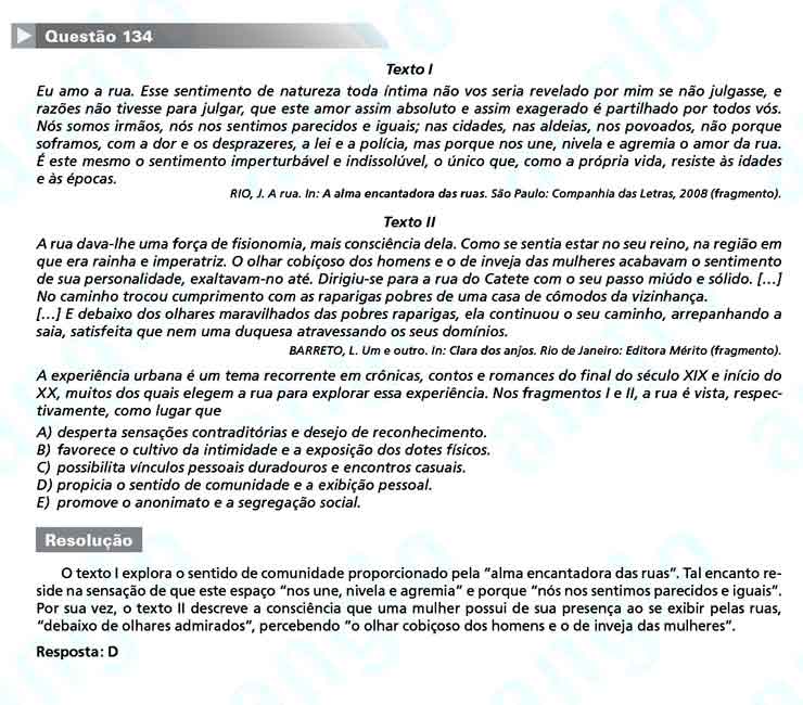 Enem 2010: Questão 134 – Linguagens e Códigos (prova amarela)