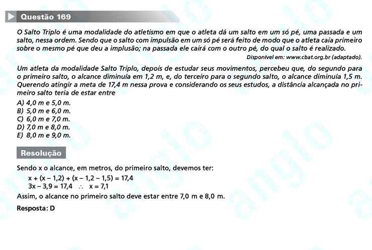 Enem 2010: Questão 169 – Matemática (prova amarela)