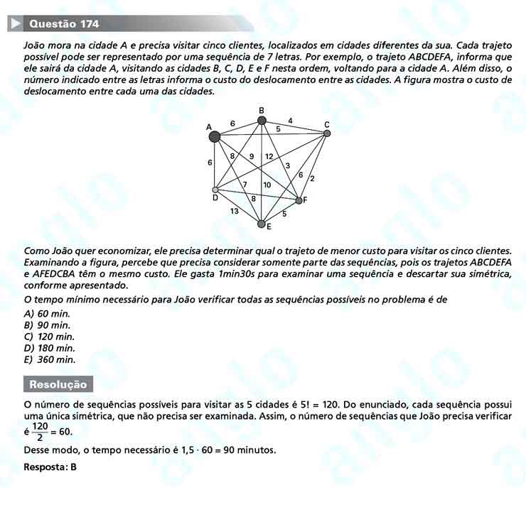 Enem 2010: Questão 174 – Matemática (prova amarela)