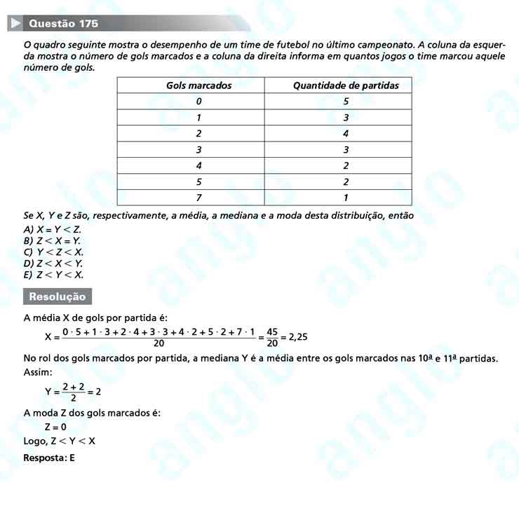 Enem 2010: Questão 175 – Matemática (prova amarela)