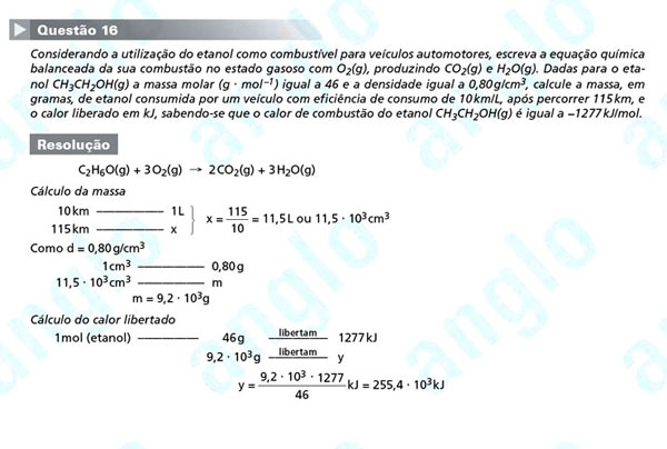 Unesp 2012 – segunda fase: questão 16 – Ciências da Natureza