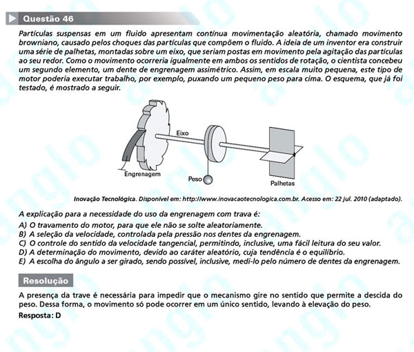 Enem 2011: Questão 46 – Ciências da Natureza (prova azul)