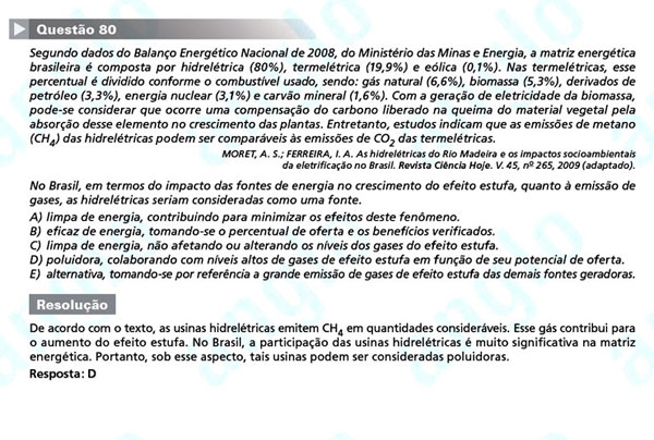 Enem 2011: Questão 80 – Ciências da Natureza (prova azul)