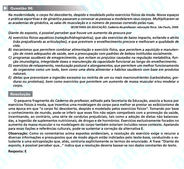 Enem 2011: Questão 96 – Linguagens e Códigos (prova amarela)