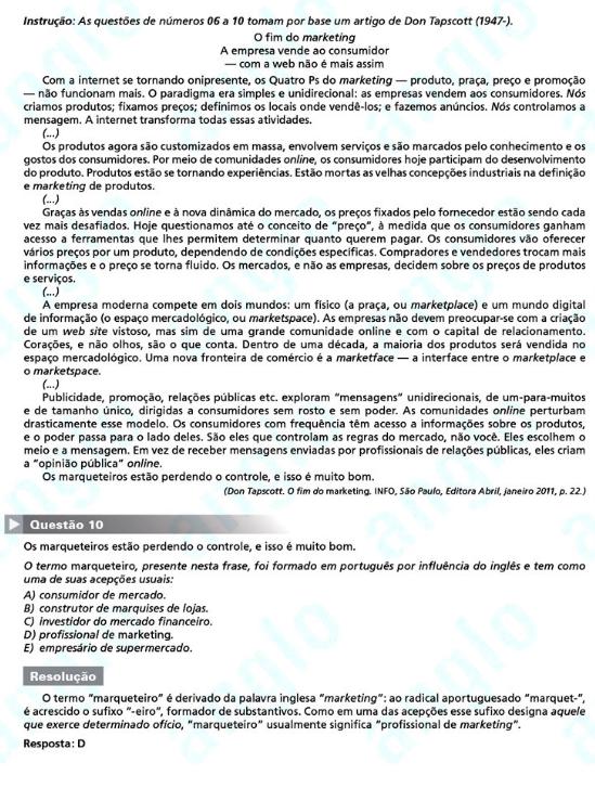 Unesp 2012: Questão 10 – Primeira fase