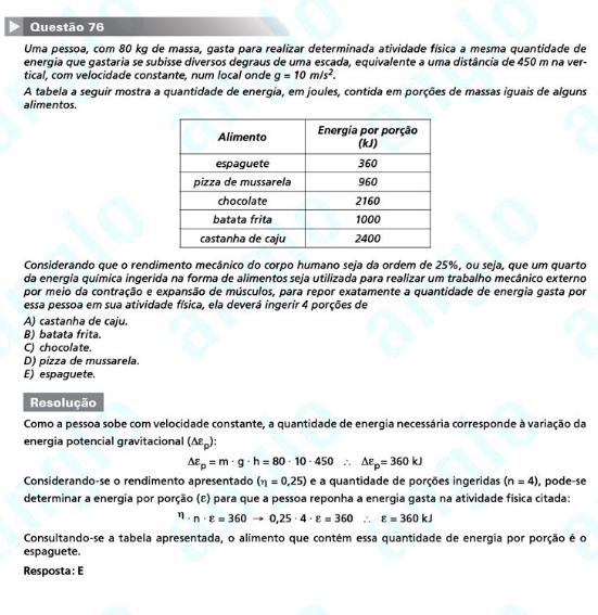 Unesp 2012: Questão 76 – Primeira fase