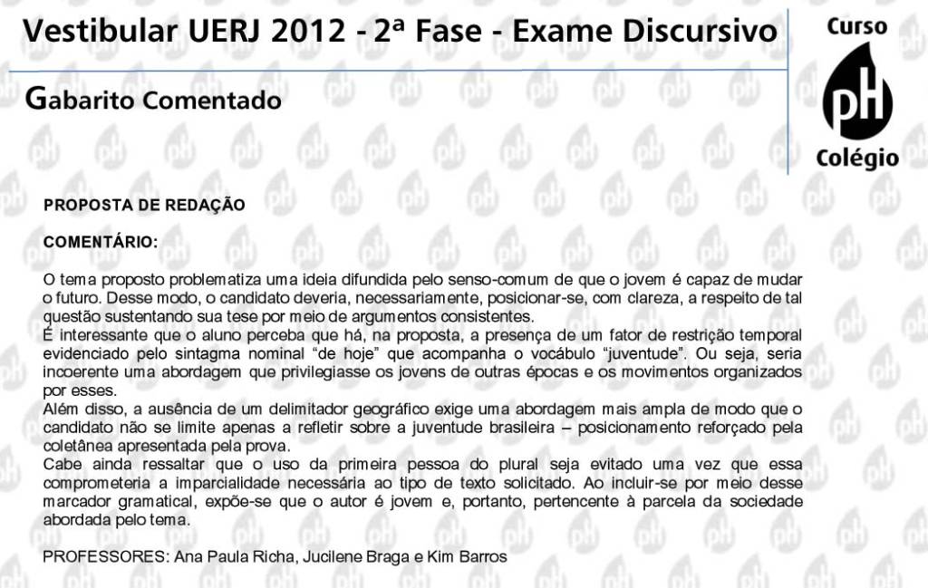 Uerj 2012 – Redação