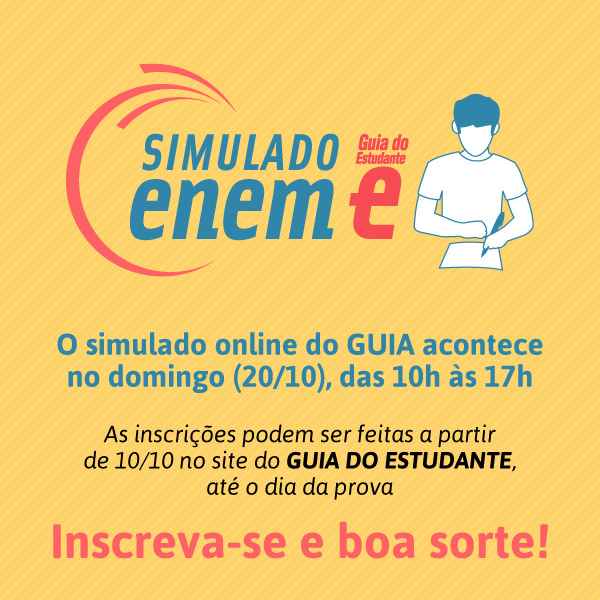 Inscrições para o Simulado Enem do GUIA DO ESTUDANTE já estão abertas