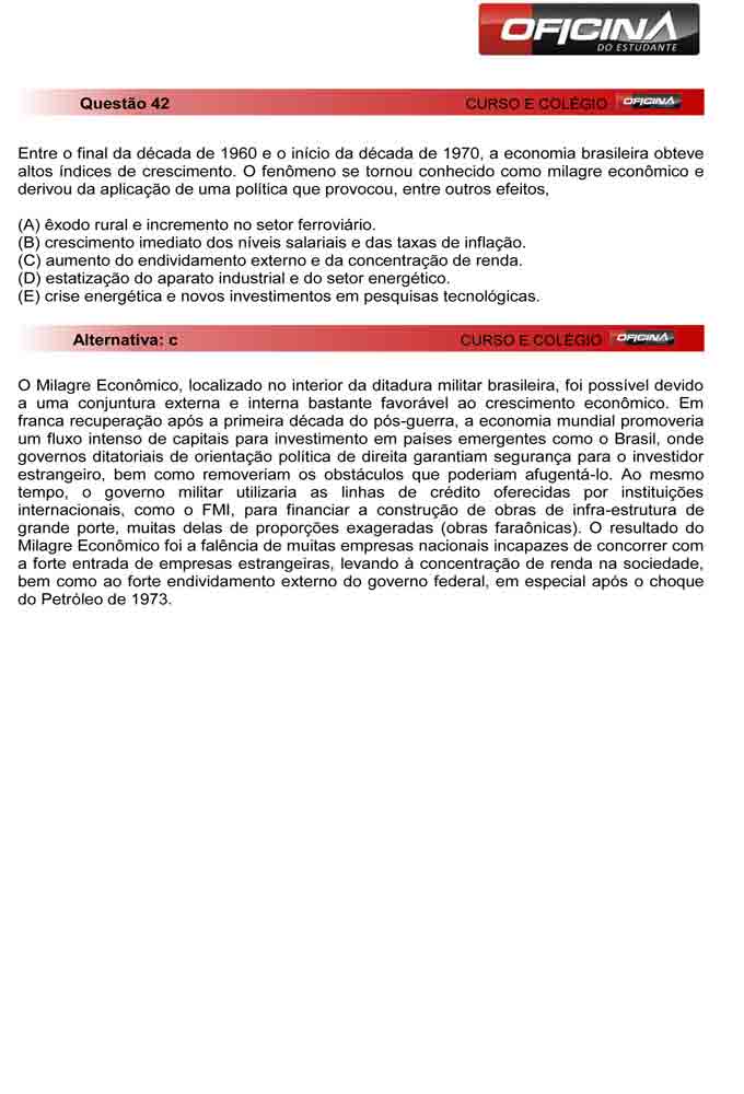 Unesp meio de ano 2012: Questão 42 – Primeira fase