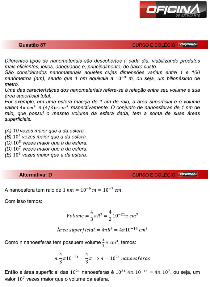 Unesp meio de ano 2012: Questão 87 – Primeira fase