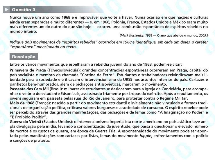 Unesp 2012 – segunda fase: questão 3 – Ciências Humanas