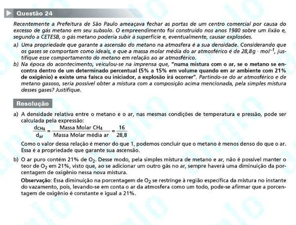 Unicamp 2012: Questão 24 (segunda fase) – Ciências da Natureza