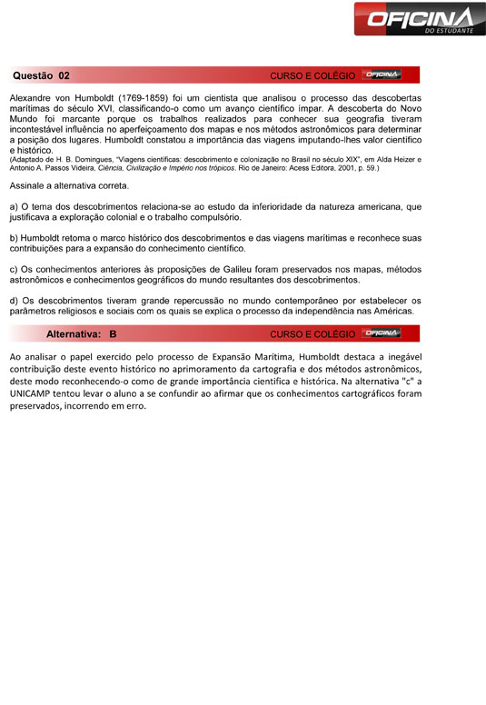 Unicamp 2013: correção da questão 2 da primeira fase do processo seletivo