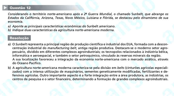 Unicamp 2012: Questão 12 (segunda fase) – Ciências Humanas