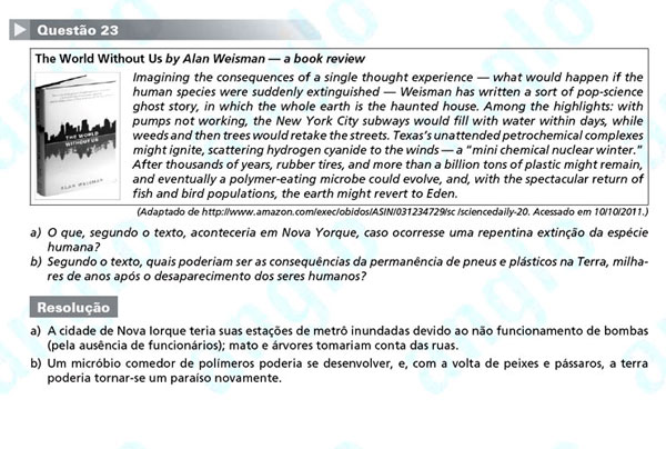Unicamp 2012: Questão 23 (segunda fase) – inglês