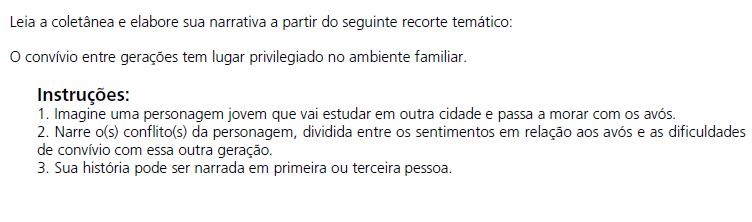 Nova proposta de redação: O conflito de gerações