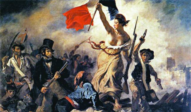 La Liberté guidant le peuple.© R.M.N./H. Lewandowski/Museu do Louvre/Paris A Liberdade Guiando o Povo: Tela do pintor Eugène Delacroix faz alusão à Revolução Liberal de 1830, que prolonga o movimento da Revolução Francesa