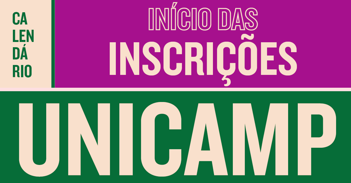 Card escrito Início das inscrições Unicamp