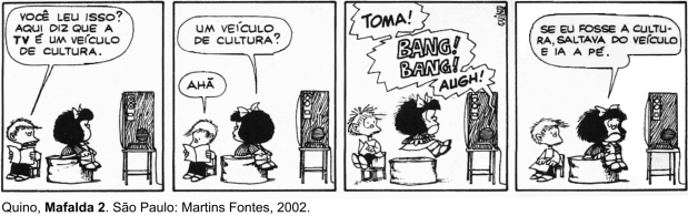 Mafalda e suas criticas à cultura e a TV