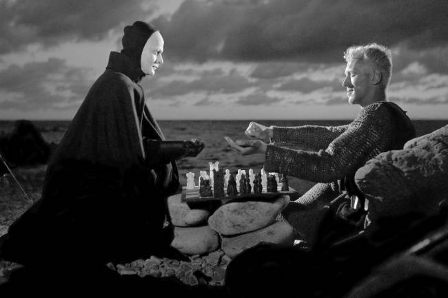 Jogo de xadrez em O Sétimo Selo, filme de Ingmar Bergman Jogo de xadrez em O Sétimo Selo, filme de Ingmar Bergman