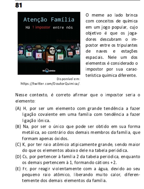 among us Questão 81 do caderno V.