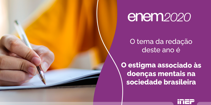 Publicação em que o Inep revela o tema de redação do Enem 2020