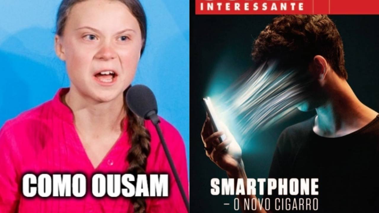 Fuvest 2021: Literatura difícil e mais atualidades na 2ª fase - Na imagem o meme da ativista Greta Thunberg e capa da Super Interessante.
