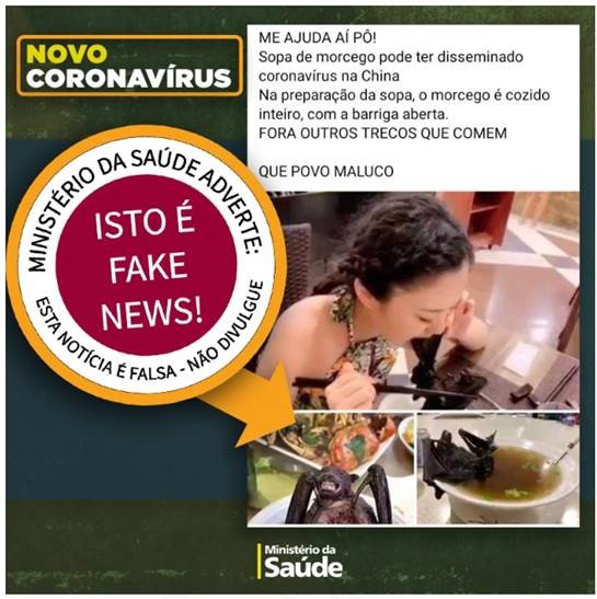 Fake news sobre sopa de morcego Fake news sobre sopa de morcego