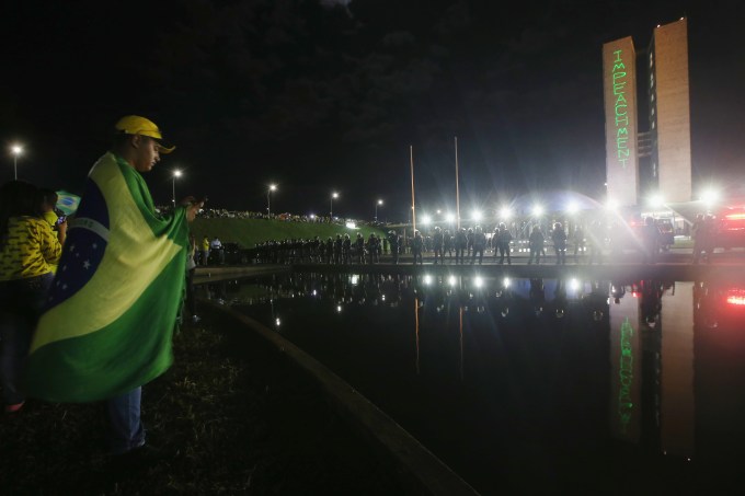 Protestors Rally Against Brazilian Pres. Dilma Rousseff In Brasilia
