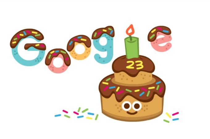 Doodle do Google no aniversário de 23 anos